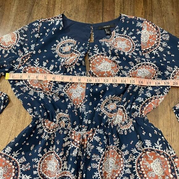 Forever 21 Blue 3/4 Sleeves Dress - Picture 6 of 9